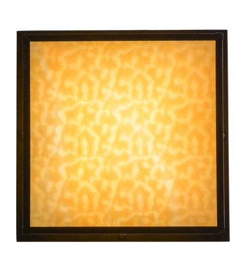 Meyda Lighting Hyde Park 23" 4-Light Craftsman Brown Double Bar Mission Flush Mount Light With Beige Art Shade Glass