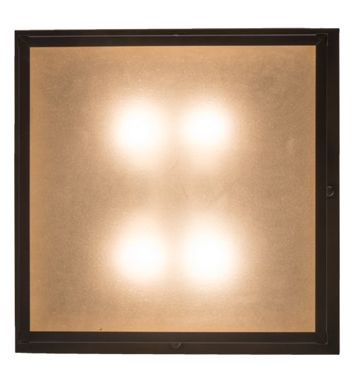 Meyda Lighting Hyde Park 23" 4-Light Craftsman Brown Loon Flush Mount Light With Sahara Taupe & Frosted Rainstone Idalight Shade