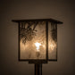 Meyda Lighting Hyde Park 23" Craftsman Brown Winter Pine Outdoor Post Mount Light With Clear Leaf Shade Glass