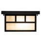 Meyda Lighting Hyde Park 232171 17" 2-Light Craftsman Brown Double Bar Mission Flush Mount Light With Beige Sahara Taupe Idalight Shade
