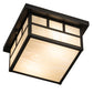 Meyda Lighting Hyde Park 232171 17" 2-Light Craftsman Brown Double Bar Mission Flush Mount Light With Beige Sahara Taupe Idalight Shade