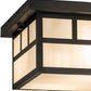 Meyda Lighting Hyde Park 232171 17" 2-Light Craftsman Brown Double Bar Mission Flush Mount Light With Beige Sahara Taupe Idalight Shade