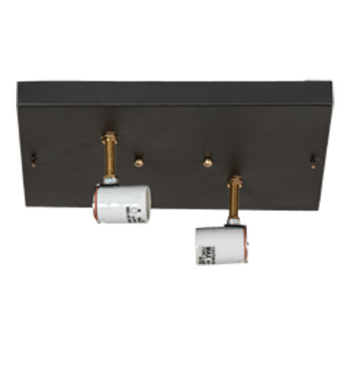 Meyda Lighting Hyde Park 232171 17" 2-Light Craftsman Brown Double Bar Mission Flush Mount Light With Beige Sahara Taupe Idalight Shade