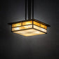 Meyda Lighting Hyde Park 25" 4-Light Antique Copper "T" Mission Pendant Light With Beige Iridescent Shade Glass