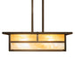 Meyda Lighting Hyde Park 25" 4-Light Antique Copper "T" Mission Pendant Light With Beige Iridescent Shade Glass