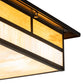 Meyda Lighting Hyde Park 25" 4-Light Antique Copper "T" Mission Pendant Light With Beige Iridescent Shade Glass