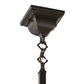 Meyda Lighting Hyde Park 25" 4-Light Craftsman Brown "T" Mission Chandelier With Beige Art & Amber Mica Shade