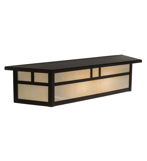 Meyda Lighting Hyde Park 28" 2-Light Oil Rubbed Bronze Double Bar Mission Vanity Light With Creme Carrara Idalight Shade