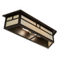 Meyda Lighting Hyde Park 28" 2-Light Oil Rubbed Bronze Double Bar Mission Vanity Light With Creme Carrara Idalight Shade