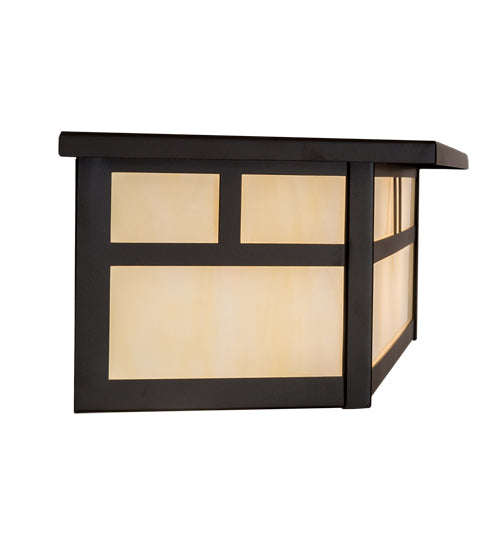 Meyda Lighting Hyde Park 28" 2-Light Oil Rubbed Bronze Double Bar Mission Vanity Light With Creme Carrara Idalight Shade