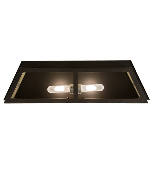 Meyda Lighting Hyde Park 28" 2-Light Oil Rubbed Bronze Double Bar Mission Vanity Light With Creme Carrara Idalight Shade