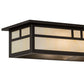 Meyda Lighting Hyde Park 28" 2-Light Oil Rubbed Bronze Double Bar Mission Vanity Light With Creme Carrara Idalight Shade