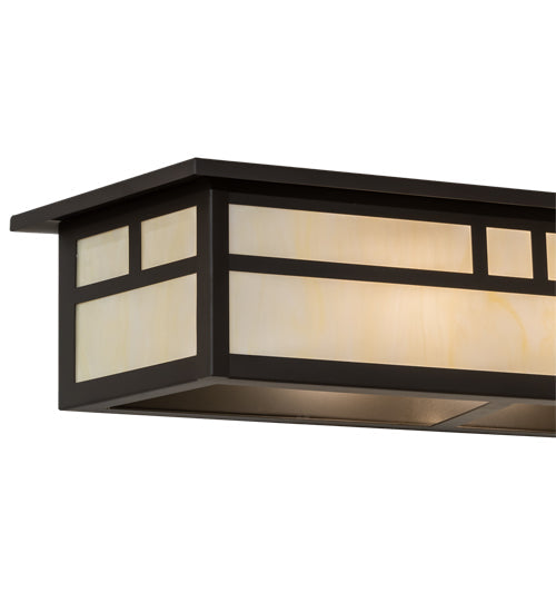 Meyda Lighting Hyde Park 28" 2-Light Oil Rubbed Bronze Double Bar Mission Vanity Light With Creme Carrara Idalight Shade
