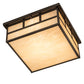 Meyda Lighting Hyde Park 28" 4-Light Timeless Bronze "T" Mission Flush Mount Light With Sahara Taupe Idalight Shade