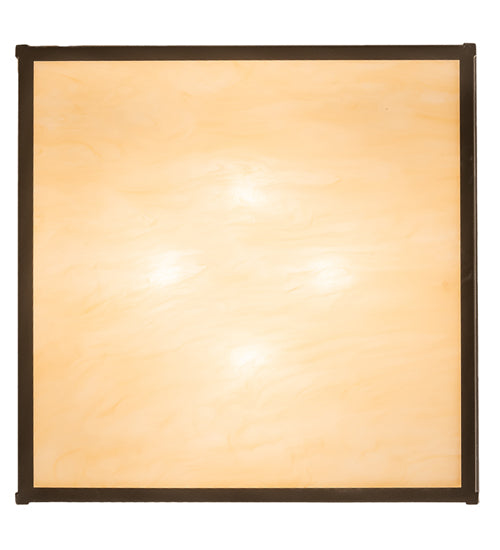 Meyda Lighting Hyde Park 28" 4-Light Timeless Bronze "T" Mission Flush Mount Light With Sahara Taupe Idalight Shade