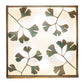 Meyda Lighting Hyde Park 28" 6-Light Verdigris Ginkgo Flush Mount Light With Beige And Clear Seeded Shade Glass
