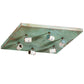 Meyda Lighting Hyde Park 28" 6-Light Verdigris Ginkgo Flush Mount Light With Beige And Clear Seeded Shade Glass