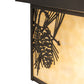 Meyda Lighting Hyde Park 29" 6-Light Craftsman Brown Winter Pine Flush Mount Light With Beige Art & Clear Seeded Shade Glass