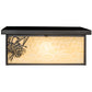 Meyda Lighting Hyde Park 29" 6-Light Craftsman Brown Winter Pine Flush Mount Light With Beige Art & Clear Seeded Shade Glass
