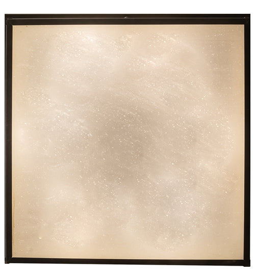 Meyda Lighting Hyde Park 29" 6-Light Craftsman Brown Winter Pine Flush Mount Light With Beige Art & Clear Seeded Shade Glass