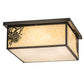 Meyda Lighting Hyde Park 29" 6-Light Craftsman Brown Winter Pine Flush Mount Light With Beige Art & Clear Seeded Shade Glass