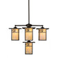 Meyda Lighting Hyde Park 32" 5-Light Craftsman Brown Sprig Chandelier With Beige Iridescent Shade Glass