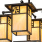 Meyda Lighting Hyde Park 32" 5-Light Craftsman Brown Sprig Chandelier With Beige Iridescent Shade Glass