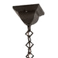 Meyda Lighting Hyde Park 32" 5-Light Craftsman Brown "T" Mission Chandelier With Beige Iridescent & Amber Mica Shade Glass