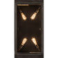Meyda Lighting Hyde Park 34" 4-Light Craftsman Brown Double Bar Mission Island Pendant Light With Beige & Amber Mica Shade Glass