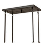 Meyda Lighting Hyde Park 34" 4-Light Craftsman Brown Double Bar Mission Island Pendant Light With White Art Shade Glass