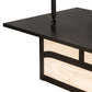 Meyda Lighting Hyde Park 34" 4-Light Craftsman Brown Double Bar Mission Island Pendant Light With White Art Shade Glass