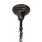 Meyda Lighting Hyde Park 34" 9-Light Craftsman Brown "T" Mission Chandelier With Beige Iridescent Art Shade Glass