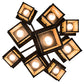 Meyda Lighting Hyde Park 34" 9-Light Craftsman Brown "T" Mission Chandelier With Beige Iridescent Art Shade Glass
