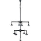 Meyda Lighting Hyde Park 34" 9-Light Craftsman Brown T Mission Chandelier With Beige Iridescent Shade Glass