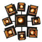 Meyda Lighting Hyde Park 34" 9-Light Craftsman Brown T Mission Chandelier With Beige Iridescent Shade Glass