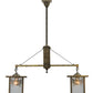 Meyda Lighting Hyde Park 36" 2-Light Antique Brass Winter Pine Island Pendant Light With Clear Seeded Shade Glass