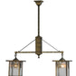 Meyda Lighting Hyde Park 36" 2-Light Antique Brass Winter Pine Island Pendant Light With Clear Seeded Shade Glass