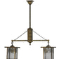 Meyda Lighting Hyde Park 36" 2-Light Antique Brass Winter Pine Island Pendant Light With Clear Seeded Shade Glass