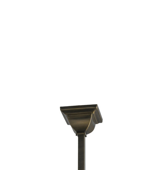 Meyda Lighting Hyde Park 36" 2-Light Antique Brass Winter Pine Island Pendant Light With Clear Seeded Shade Glass