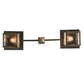 Meyda Lighting Hyde Park 36" 2-Light Antique Brass Winter Pine Island Pendant Light With Clear Seeded Shade Glass