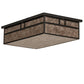 Meyda Lighting Hyde Park 36" 4-Light Craftsman Brown Double Bar Mission Island Flush Mount Light With Silver Mica Shade Glass