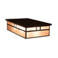 Meyda Lighting Hyde Park 36" 4-Light Craftsman Brown Double Bar Mission Island Flush Mount Light With Silver Mica Shade Glass