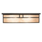Meyda Lighting Hyde Park 36" 4-Light Craftsman Brown Double Bar Mission Island Flush Mount Light With Silver Mica Shade Glass