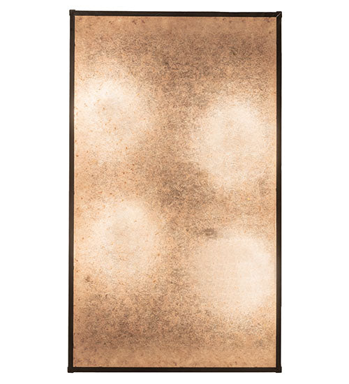 Meyda Lighting Hyde Park 36" 4-Light Craftsman Brown Double Bar Mission Island Flush Mount Light With Silver Mica Shade Glass