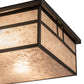 Meyda Lighting Hyde Park 36" 4-Light Craftsman Brown Double Bar Mission Island Flush Mount Light With Silver Mica Shade Glass