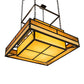 Meyda Lighting Hyde Park 36"Sq 8-Light Timeless Bronze "T" Mission Pendant Light With Ambra Siena Idalight & Tawnyrock Idalight Shade