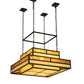 Meyda Lighting Hyde Park 36"Sq 8-Light Timeless Bronze "T" Mission Pendant Light With Ambra Siena Idalight & Tawnyrock Idalight Shade