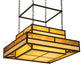 Meyda Lighting Hyde Park 36"Sq 8-Light Timeless Bronze "T" Mission Pendant Light With Ambra Siena Idalight & Tawnyrock Idalight Shade