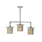 Meyda Lighting Hyde Park 38" 3-Light Antique Copper T Mission Island Pendant Light With Iridescent Shade Glass