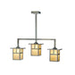 Meyda Lighting Hyde Park 38" 3-Light Antique Copper T Mission Island Pendant Light With Iridescent Shade Glass